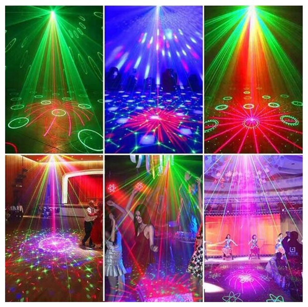 Лазерная цветомузыка Ligghig, с RGB-подсветкой и пультом, пластик, 10 Вт