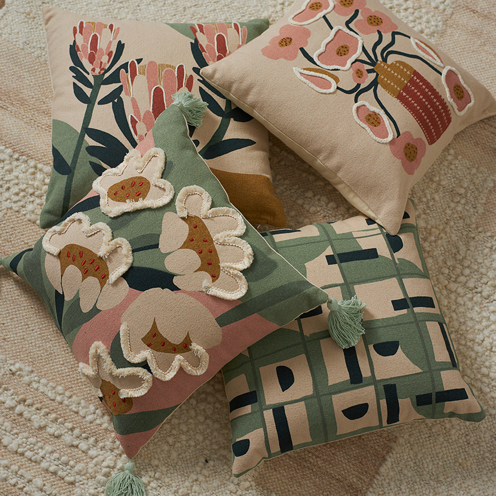 Подушка декоративная Forest flower из коллекции Ethnic, 45х45 см