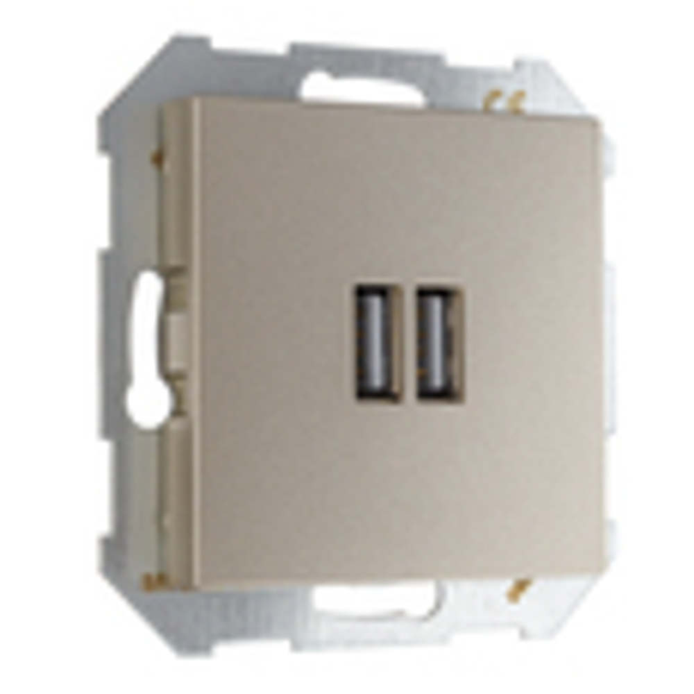 USB A+A розетка, 3400 мА LAVERO CLASSIC 1012100302 шампань
