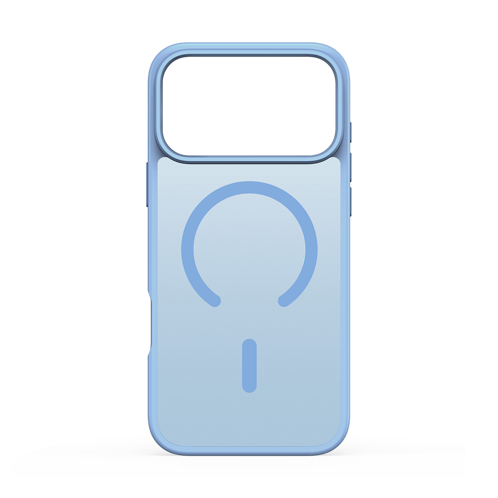 Прозрачный матовый чехол светло-синего цвета с MagSafe для iPhone 17 Pro, серия Yind Series (Open Ring Version) от Dux Ducis