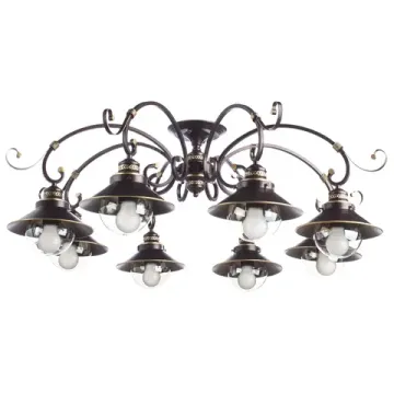 Потолочная люстра 8*Е27 A4577PL-8CK коричневый/янтарный GRAZIOSO Arte Lamp