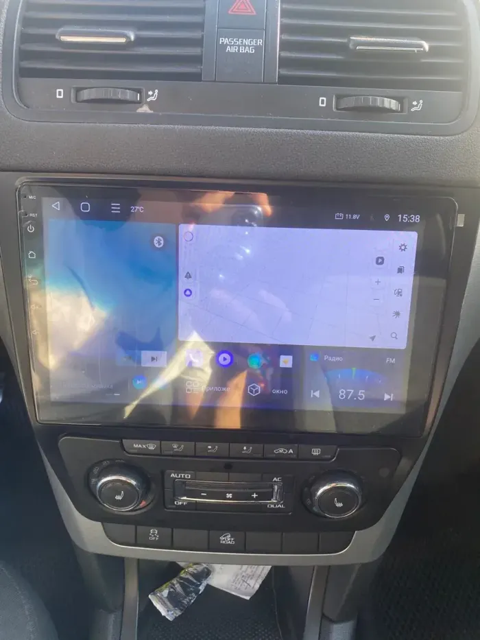 Магнитола для Skoda Yeti 2009-2018 (климат) - Parafar PF994T1LUX1RN2K на Android 13, Быстрая, QLED+2K, CarPlay, 4G SIM-слот