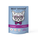 Паучи Best Dinner Эксклюзив Vet Profi Urinary Бест Диннер Уринари диета для кошек профилактика МКБ курица 85 г