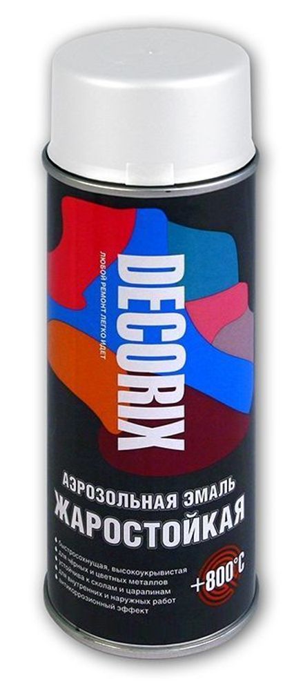 Эмаль аэроз. жаростойкая DECORIX графитовый черный +800 С 520мл RAL 9011 / 0122-9011 DX Эмаль аэроз. жаростойкая DECORIX графитовый черный +800 С 520мл RAL 9011 / 0122-9011 DX