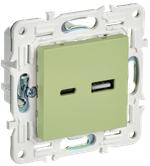 SKANDY Розетка USB A+C 3,1А SK-R14G мятный IEK