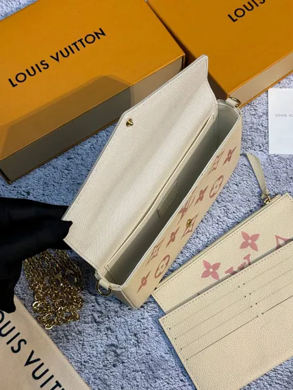 Клатч Louis Vuitton Felicie кремовый/розовый