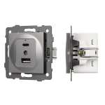 Механизм USB розетки SCT-MUAC-PL-GR-V (5V, 3A, QC4) (Arlight, -)