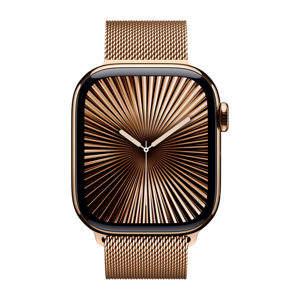 Умные часы Apple Watch Series 10 GPS + Cellular, 42mm, Gold Titanium Case with Milanese Loop, Gold