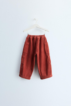 ZARA TIMELESS — ВЕЛЬВЕТОВЫЕ БРЮКИ КАРГО, МЕДНЫЙ
