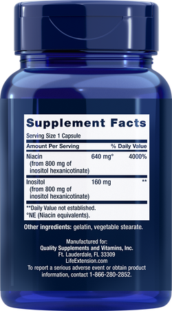 No Flush Niacin 640 мг 100 капсул Life Extension