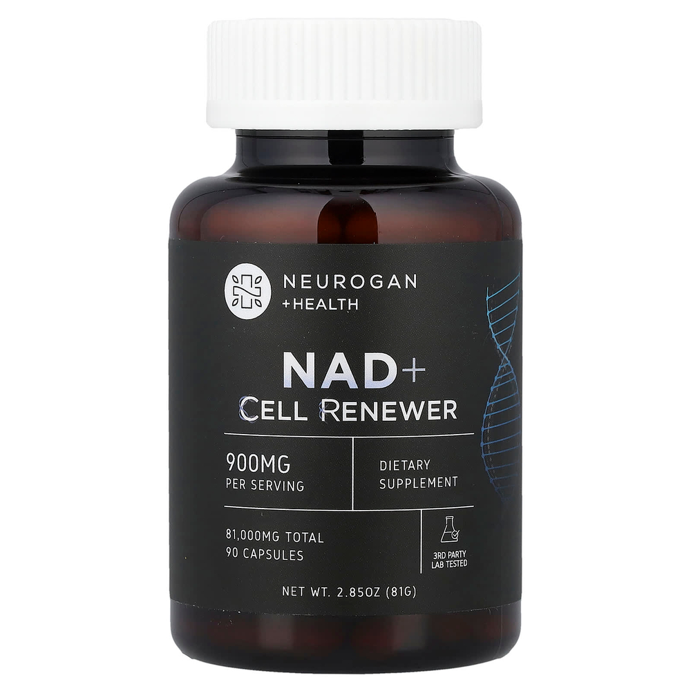Neurogan Health, NAD+, средство для обновления клеток, 900 мг, 90 капсул