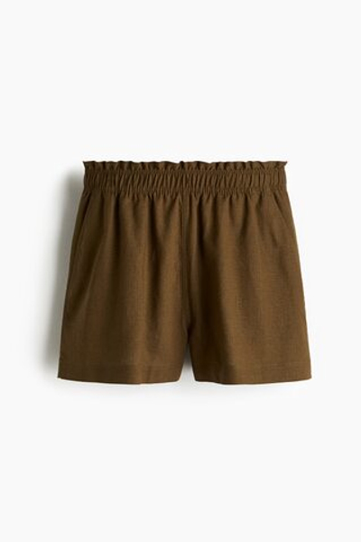 Шорты с льном и оборкой - H&M