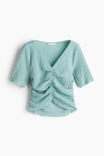 Топ с драпировкой из текстурного джерси - H&M