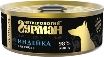 Четвероногий гурман Golden Line консервы для собак  Индейка натуральная в желе, 100 г