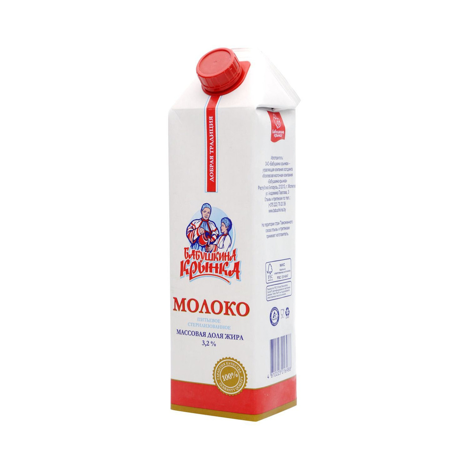 Молоко "Бабушкина крынка" ультрапастеризованное 3.2% 1л