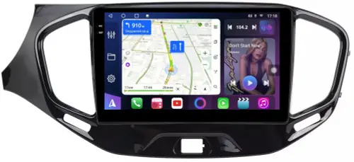 Магнитола для Lada Vesta 2015-2022, Vesta Cross (штатная КЗВ) - FarCar S500-TS18 монитор 9.5" QLED на Android 14, CarPlay, 4G SIM-слот