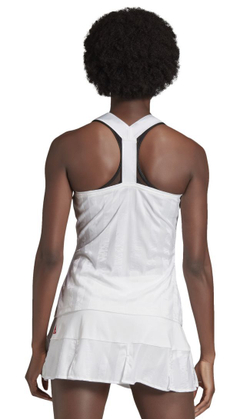 Женский топ теннисный Adidas Y-Tank ENG W - white/scarlet