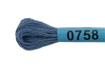 Мулине Gamma 100% хлопок, цв.0758 серо-синий, 24 мотка по 8 метров