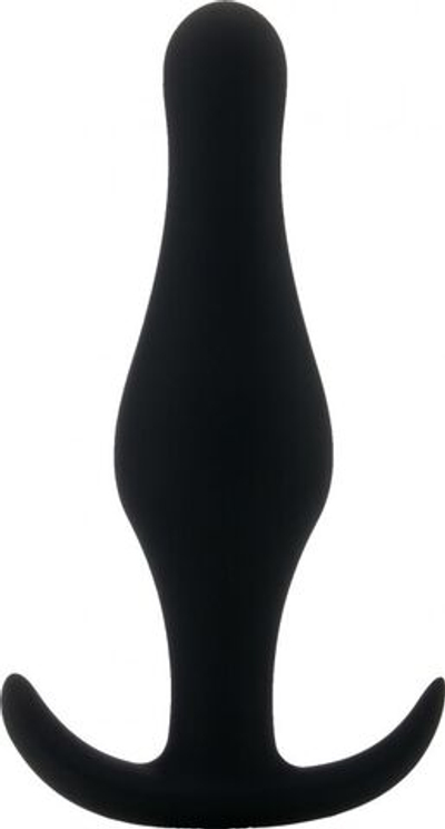 Чёрная анальная пробка Butt Plug with Handle Medium - 12,6 см. (Цвет: черный)