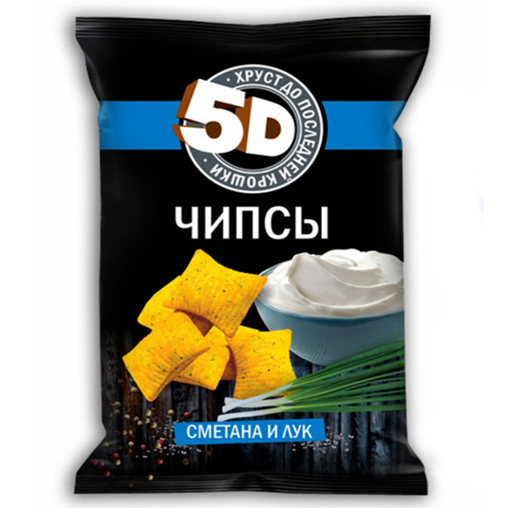 Чипсы "5D" со вкусом сметана и лук 45гр*40шт
