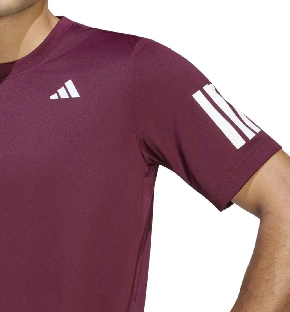 Теннисная футболка Adidas Club Tennis Climacool 3-Stripes - maroon