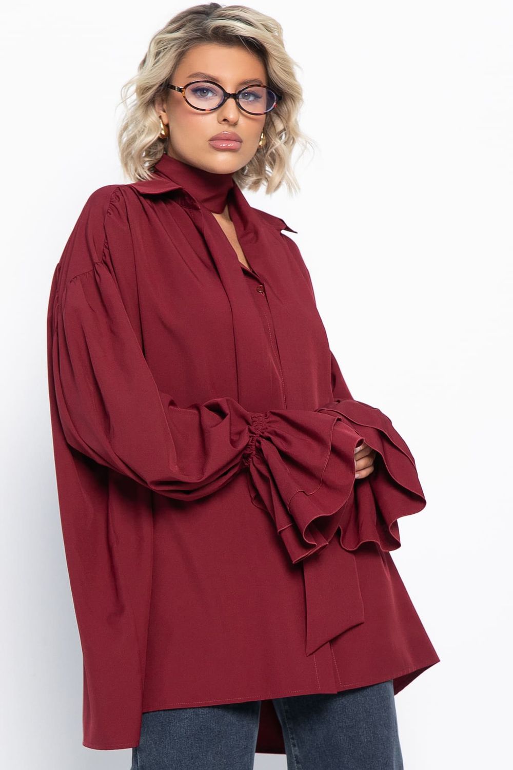 Блуза Присцилла (бордовая) Б14949-5М LT Collection