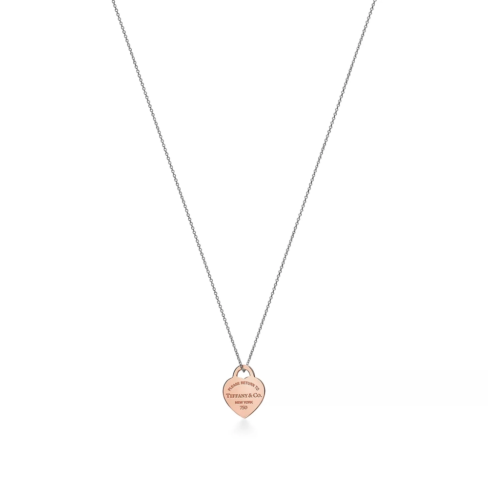 Подвеска из розового золота 18к (750 проба) на серебряной цепочке, Tiffany💝Эксклюзив