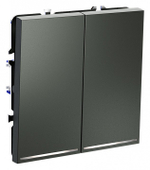 Выключатель проходной двухклавишный с подсветкой без рамки Voltum S70 VLS020406