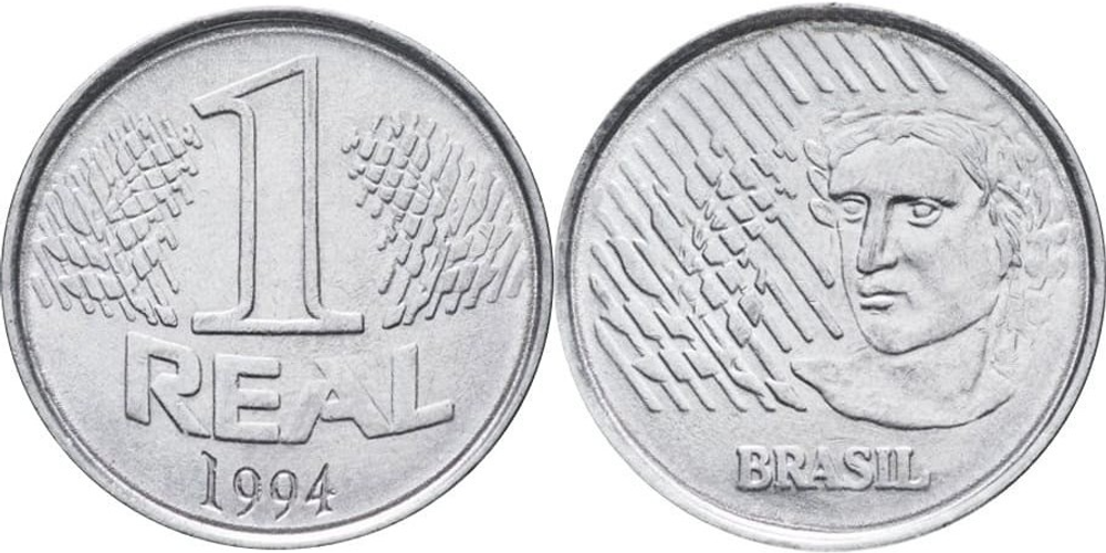 Бразилия 1 реал, 1994 Фигура Республики XF