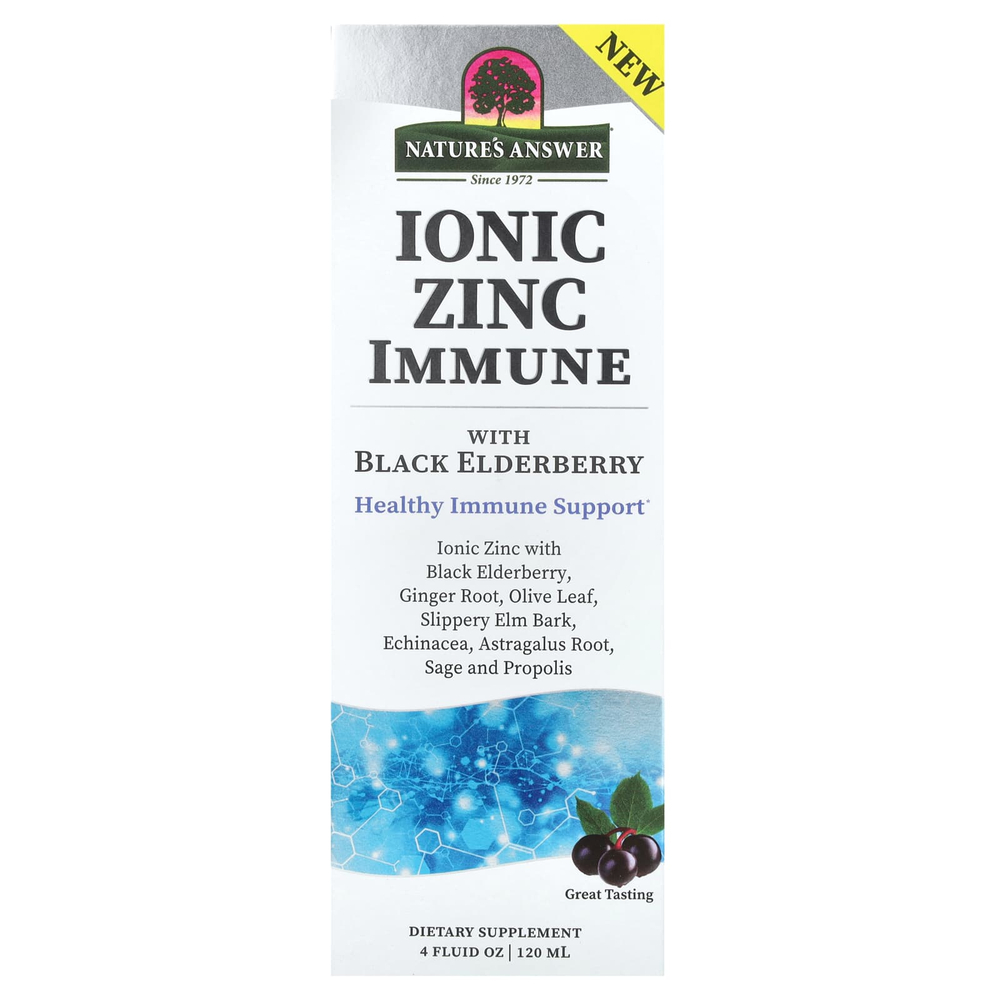 Nature's Answer, Ionic Zinc Immune с черной бузиной, 120 мл (4 жидк. унц.)