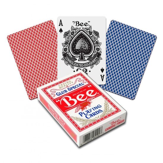 Карты игральные "Bee" 54 (картон 300G red core) /12