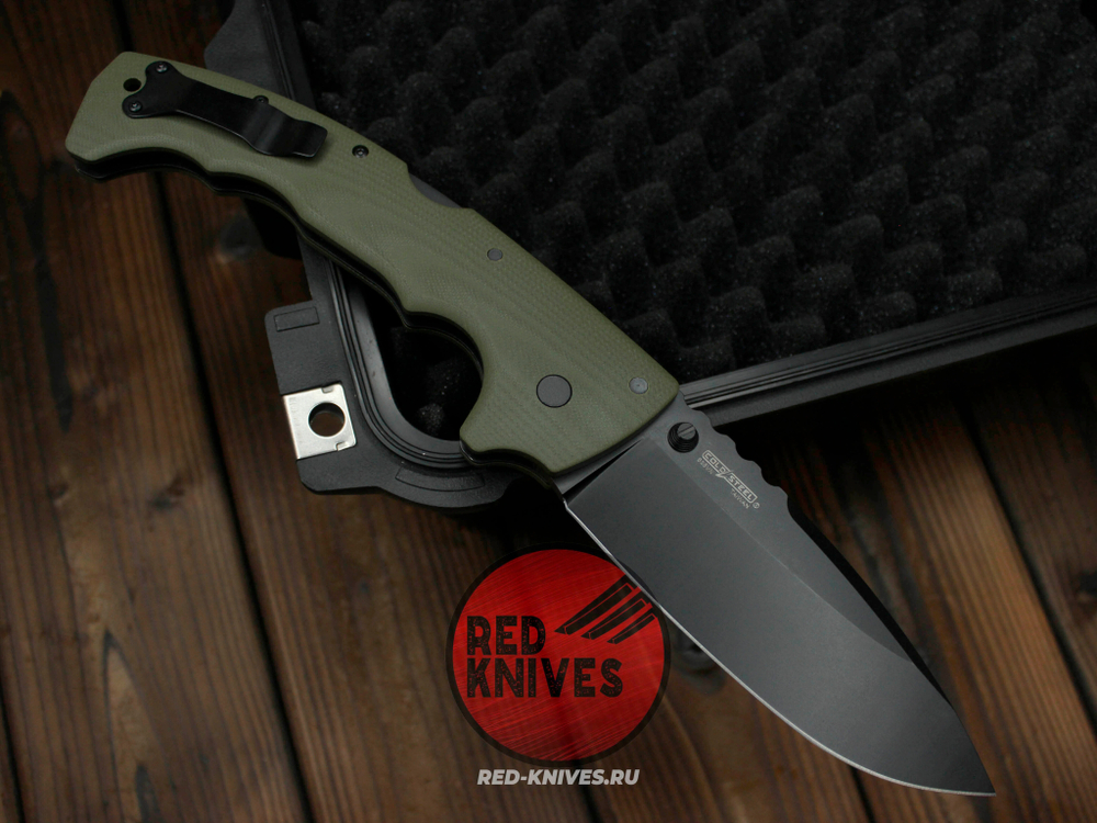 Нож Cold Steel 5 Max - руокять зеленый G10, темный клинок