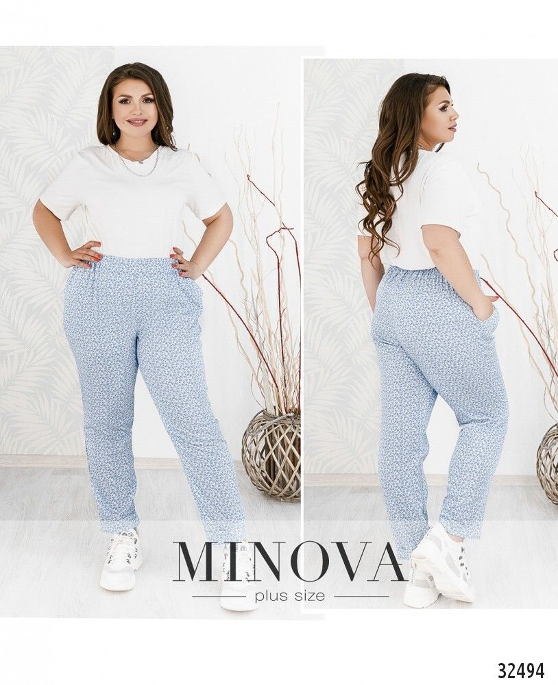 Брюки 1086Б-2-голубой Minova