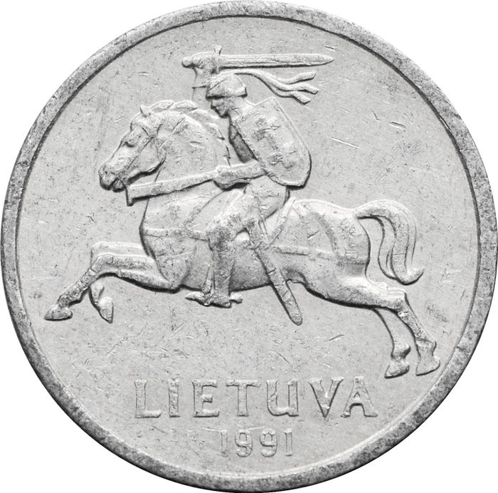 1 цент 1991 Литва VF