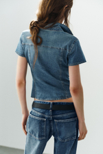 ДЖИНСОВАЯ РУБАШКА TRF С КАРМАНАМИ — ZARA