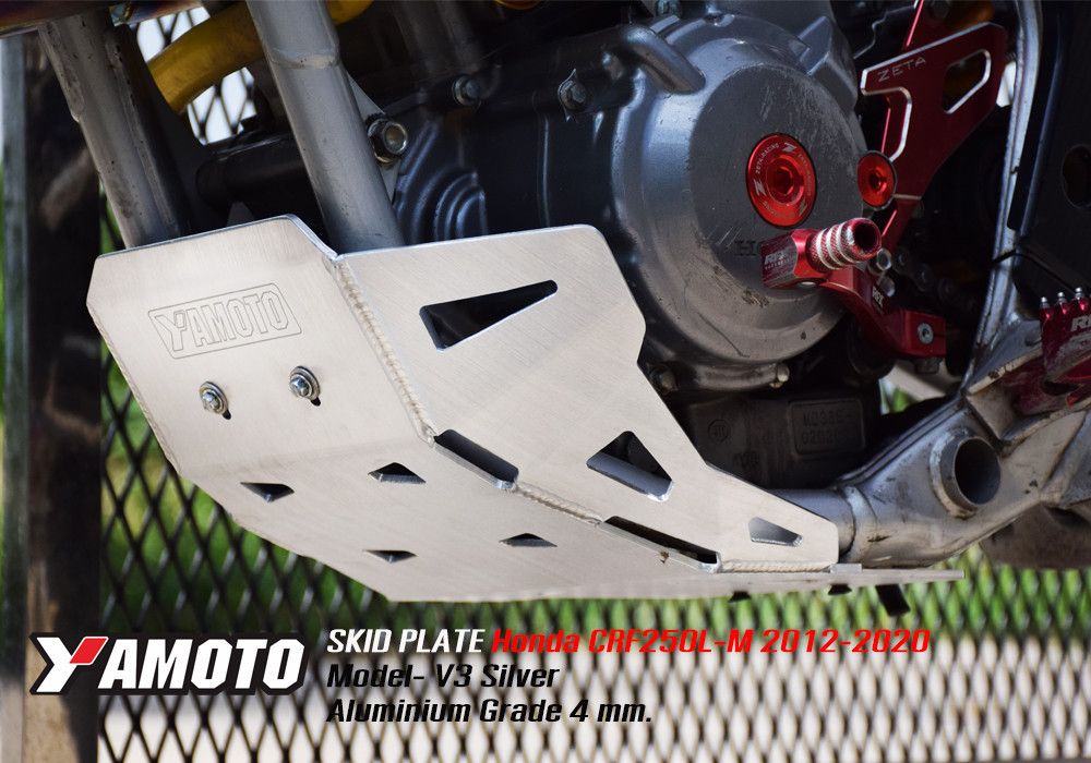 Skid Plate for Honda CRF250L-M (2012-2020). Aluminium, 4mm. V3.4 Black