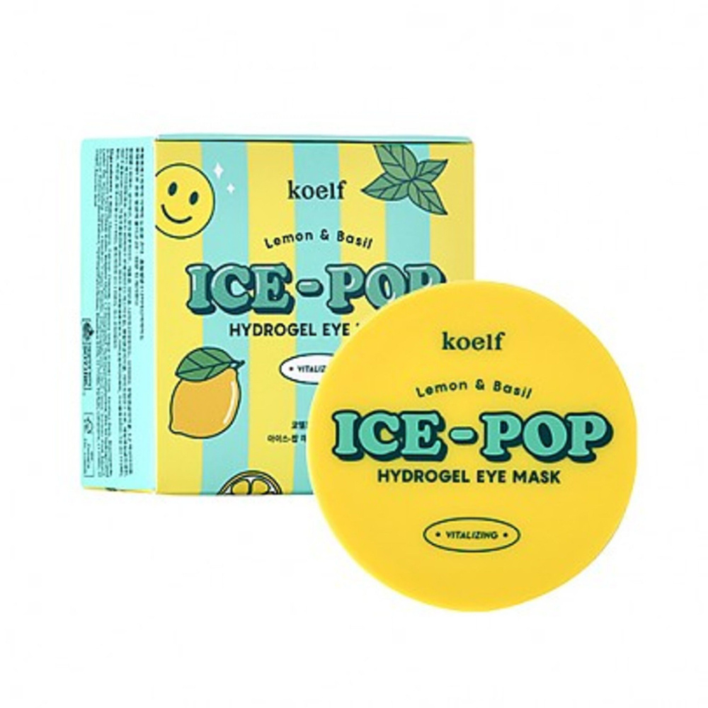 Koelf Патчи для глаз с лимоном и базиликом - Lemon&basil ice-pop hydro gel eye mask, 60шт, шт