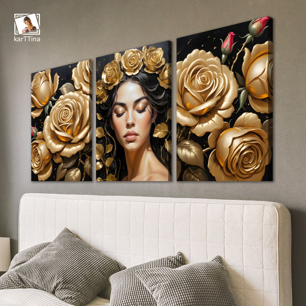 Картина karTTina "Золотое спокойствие", 150 см х 70 см