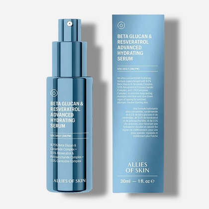 ALLIES OF SKIN    АНТИОКСИДАНТНАЯ ВОССТАНАВЛИВАЮЩАЯ СЫВОРОТКА С БЕТА-ГЛЮКАНОМ И РЕСВЕРАТРОЛОМ 30мл    Beta Glucan & Resveratrol Advanced Hydrating Serum