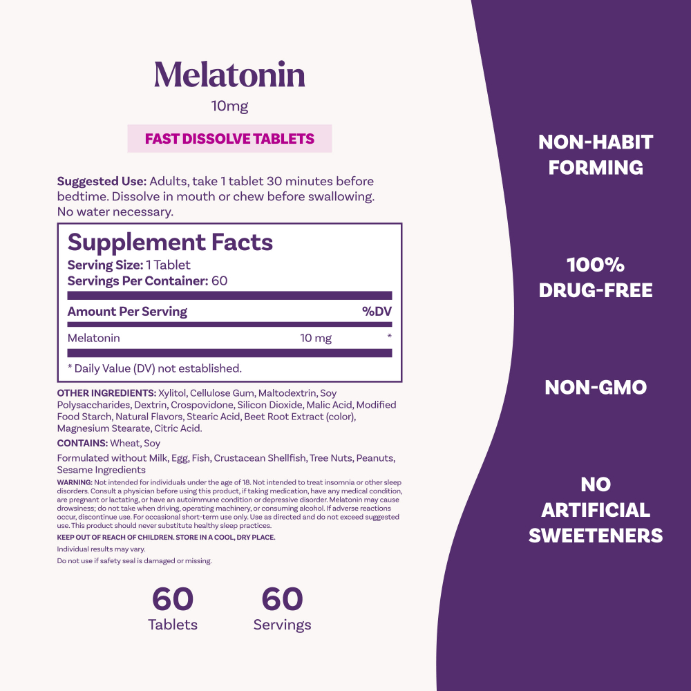 Natrol, мелатонин, быстрорастворимый, с цитрусовым вкусом, 10 мг, 60 таблеток