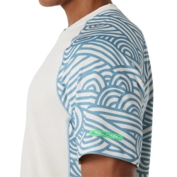 Теннисная футболка Asics Padel Court All Over Short Sleeve - cream/saba blue