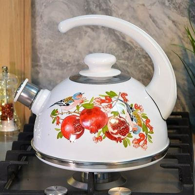Чайник 2,5л со свистком, консольная ручка, белый "Гранат"