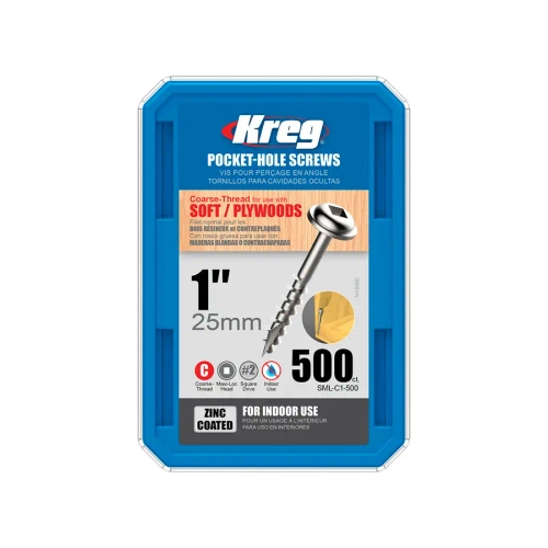 Шурупы с крупным шагом 1"-500 шт Kreg SML-C1-500-INT