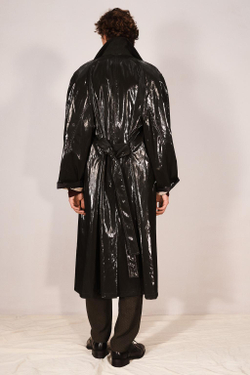 ZARA ТРЕНЧ-ПАЛЬТО БОЛЬШОГО РАЗМЕРА С ЭФФЕКТОМ МЕТАЛЛИК, СЕРО-ЗЕЛЕНЫЙ