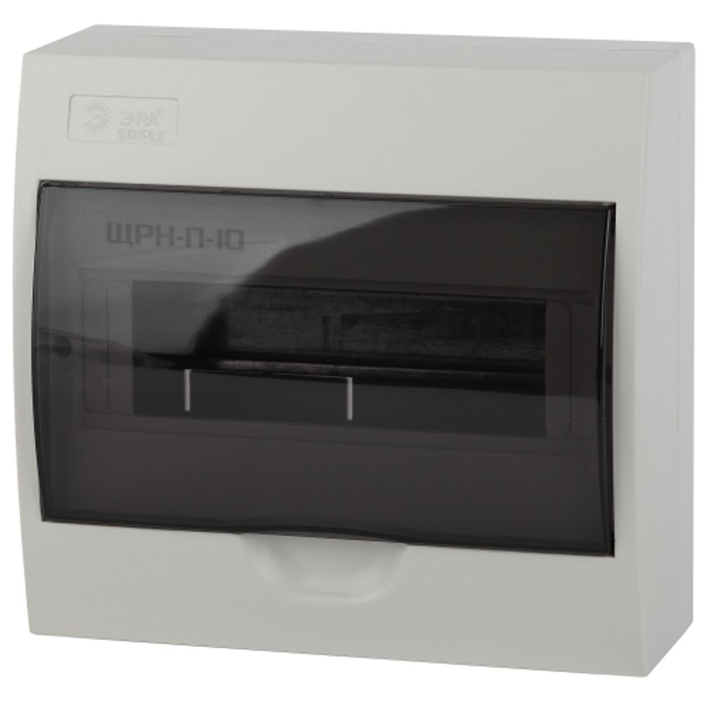 Корпус пластиковый навесной ЭРА SIMPLE ЩРН-П-10 IP41 прозрачная крышка белый | Корпуса пластиковые распределительные