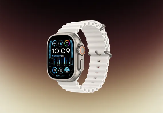 Часы Apple Watch Ultra 2 GPS + Cellular 49 мм, титановый корпус, ремешок Ocean Белого цвета