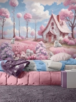 Фотообои 3D Дом лес и цветы