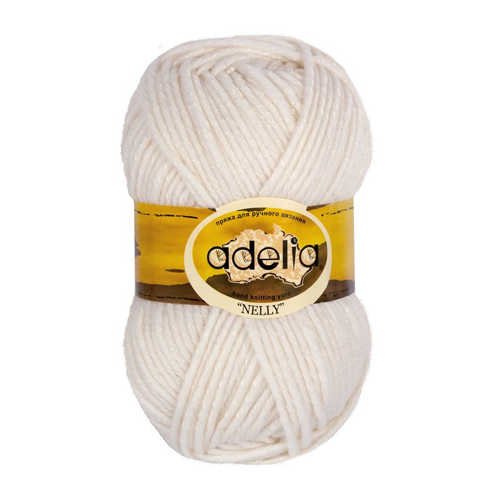 Пряжа Adelia Nelly / уп.5 мот. по 100г, 100м, 01 белый Пряжа Adelia Nelly / уп.5 мот. по 100г, 100м, 01 белый