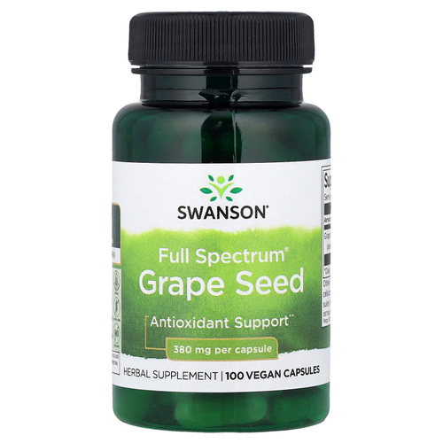 Swanson Vitamins, Full Spectrum®, виноградные косточки, 380 мг, 100 веганских капсул