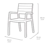 Keter Стул c подлокотниками Гармония (Harmony armchair) белый-капучино — фото 4